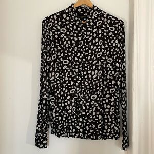 All Saints abstract cowprint shirt